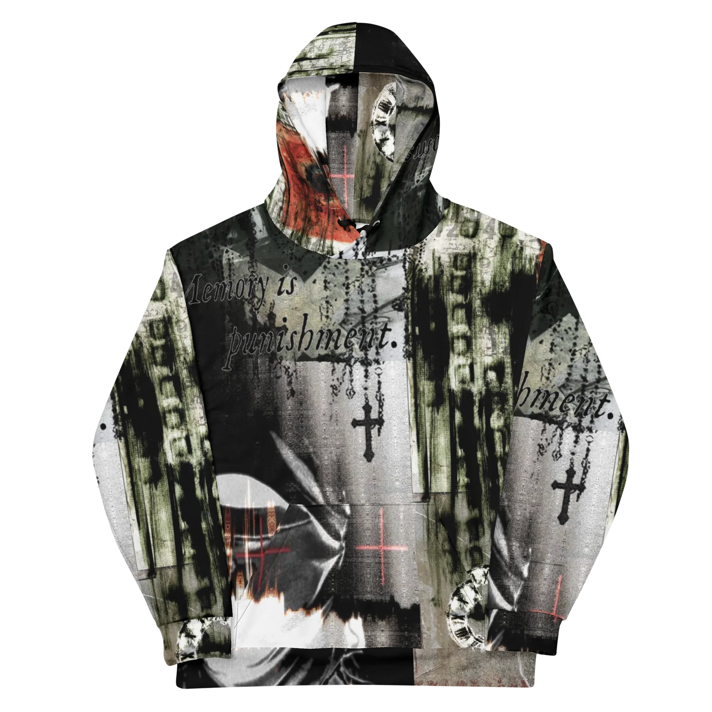 DOPPELGANGER_RICH_NONSENSE ALL OVER HOODIE FRONT