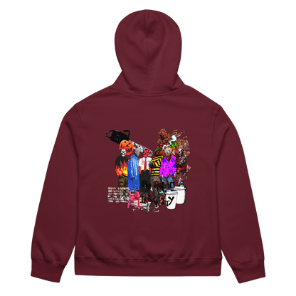 RICH NONSENSE HOODIE UNISEX DANCE OF THE DREAM MAN BACK MAROON
