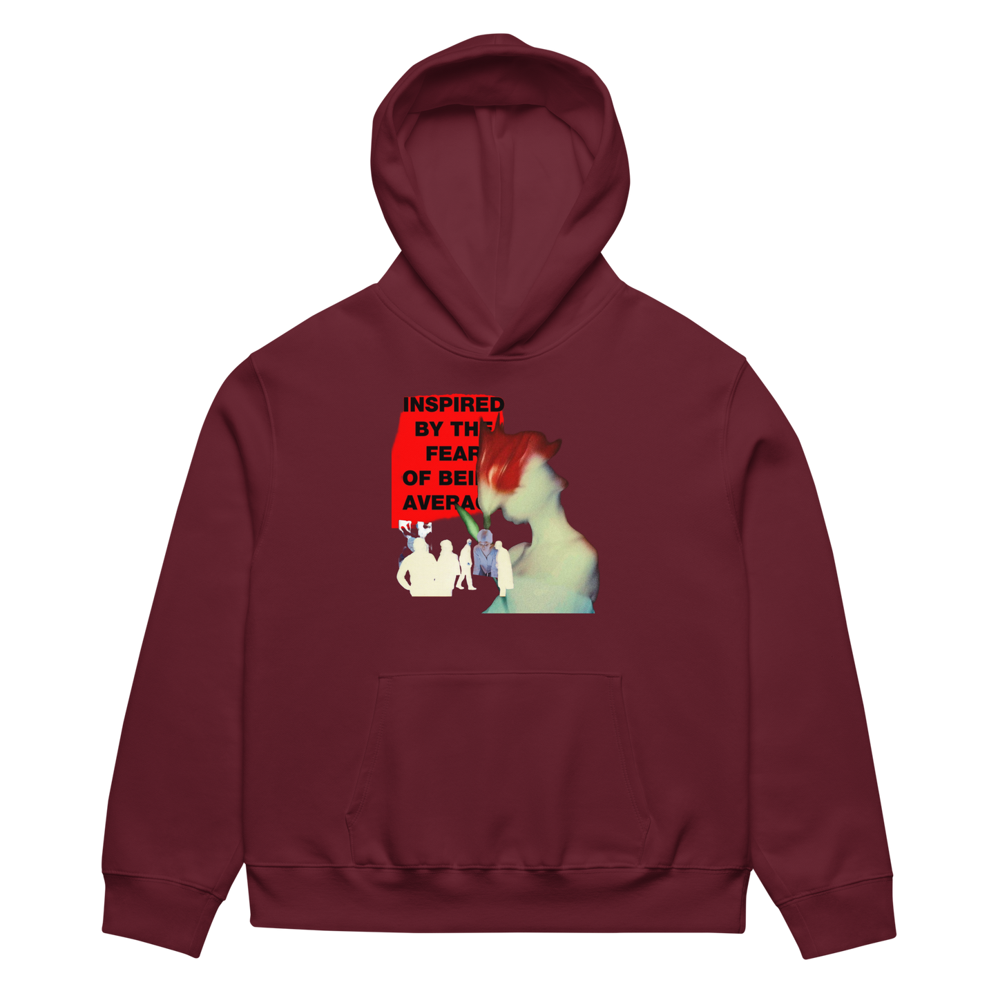 RICH NONSENSE HOODIE UNISEX DRUG DEAL BLUES MAROON FRONT