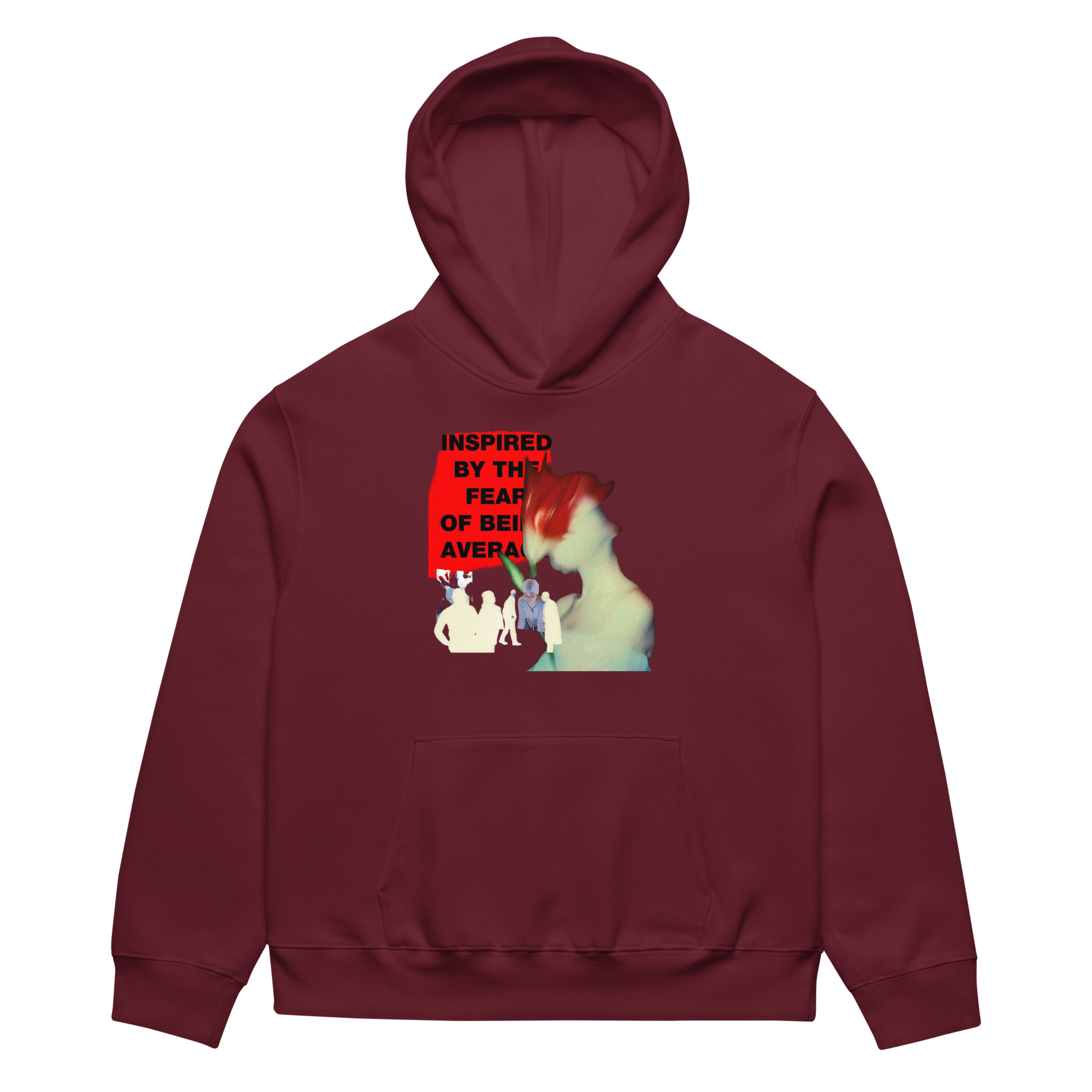 RICH NONSENSE HOODIE UNISEX DRUG DEAL BLUES MAROON FRONT