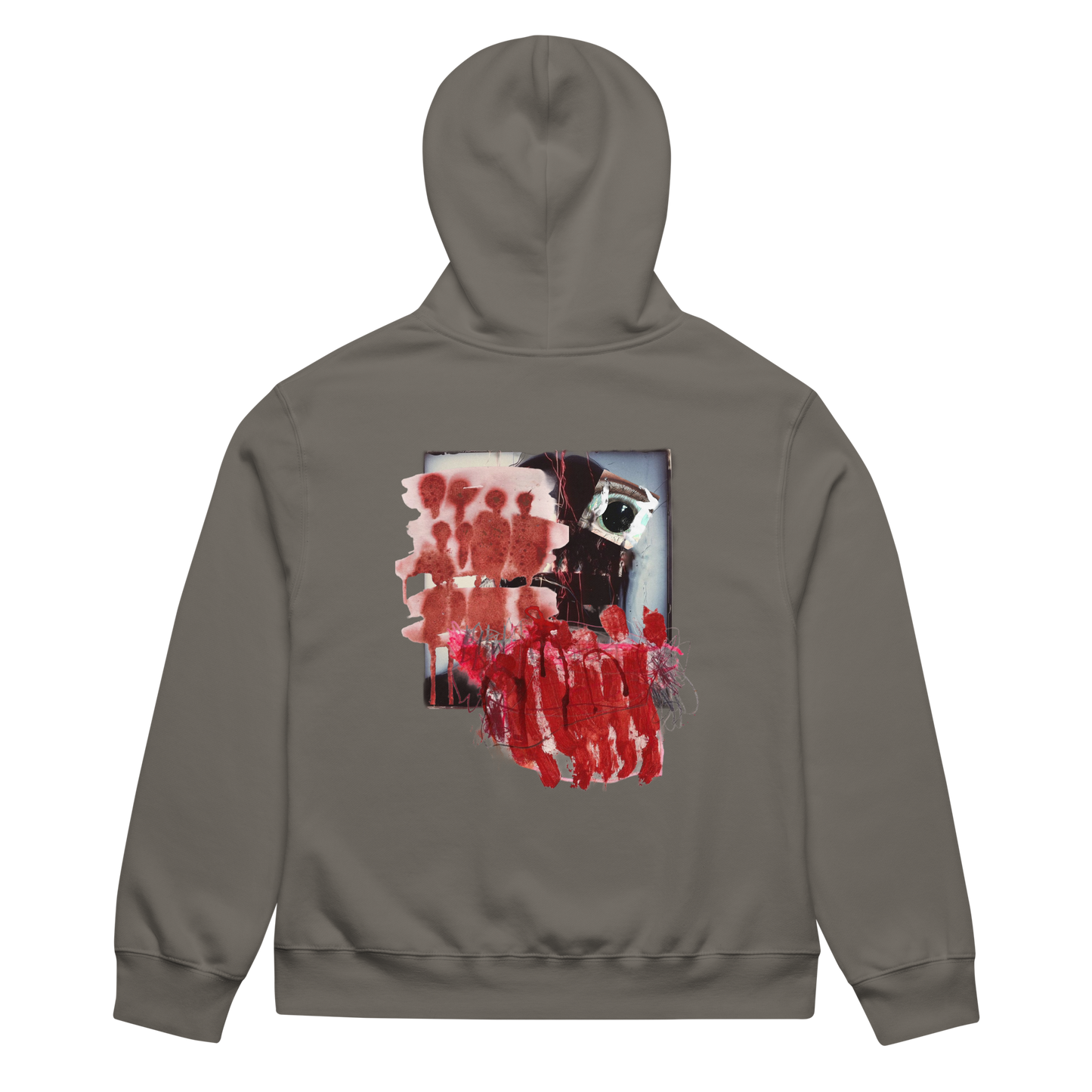 RICH NONSENSE HOODIE UNISEX LEAVE THE WINDOW OPEN GRAY BACK