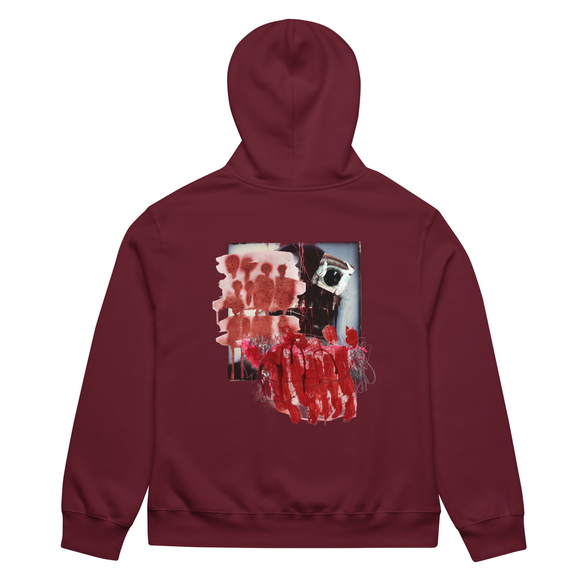 RICH NONSENSE HOODIE UNISEX LEAVE THE WINDOW OPEN MAROON BACK