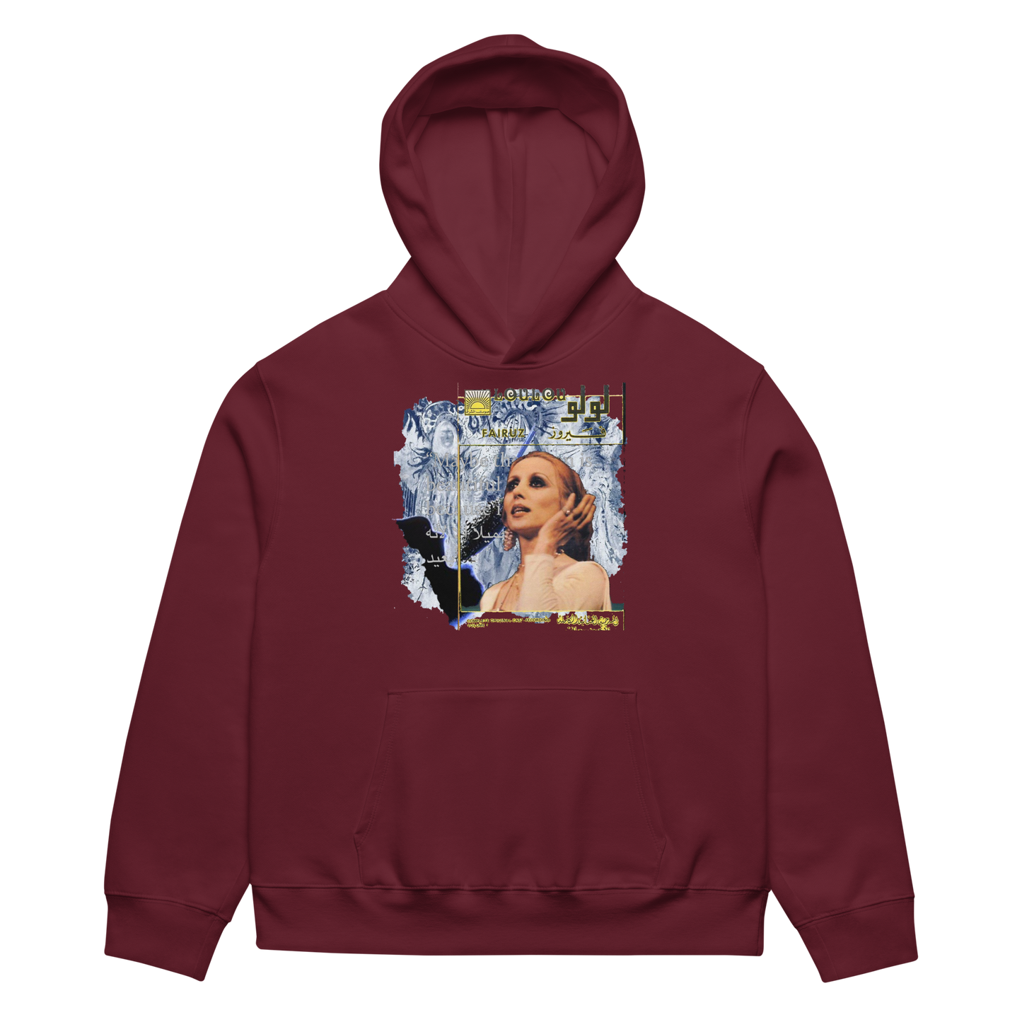 RICH NONSENSE HOODIE UNISEX MOVING THROUGH TIME MAROON FRONT