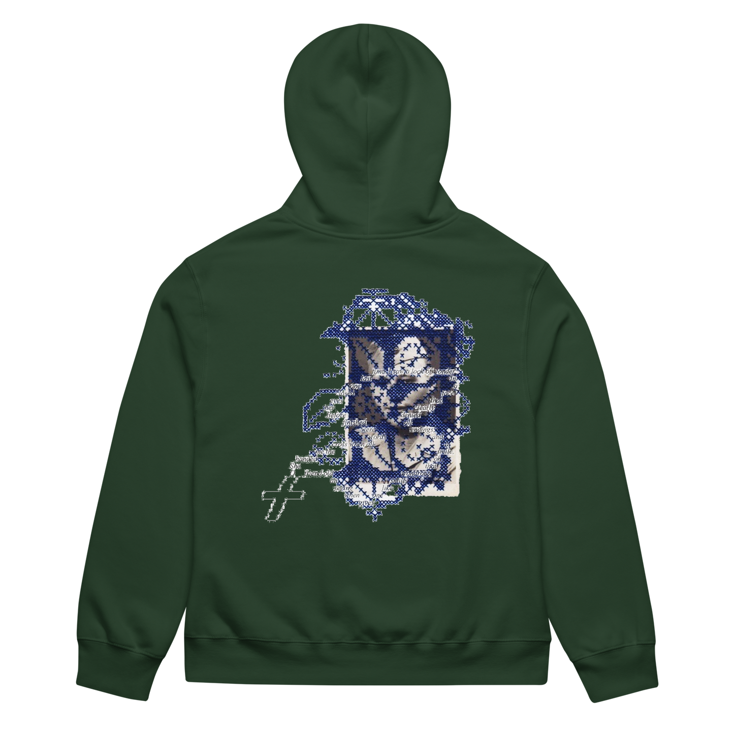 RICH NONSENSE HOODIE UNISEX MOVING THROUGH TIME GREEN BACK
