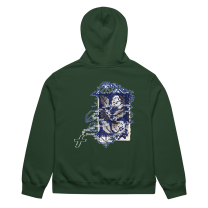 RICH NONSENSE HOODIE UNISEX MOVING THROUGH TIME GREEN BACK