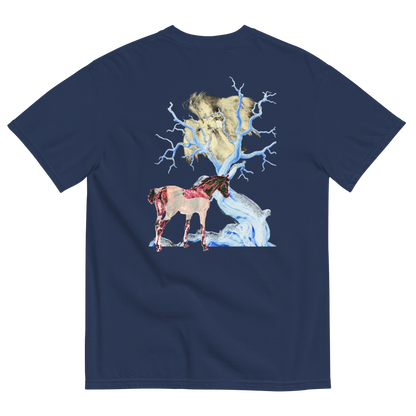 RICH NONSENSE PREMIUM ORGANIC COTTON TSHIRT UNISEX SURREAL DESIGN FIRE WALK WITH ME NAVY BACK