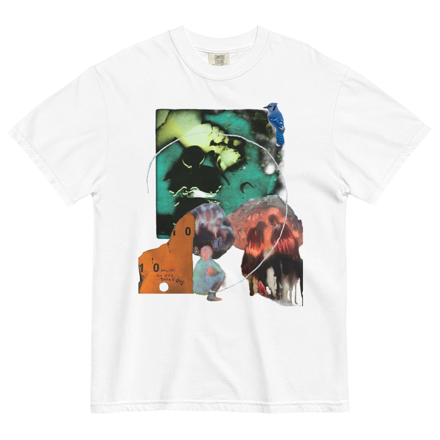 RICH NONSENSE PREMIUM ORGANIC COTTON TSHIRT UNISEX SURREAL DESIGN FIRE WALK WITH ME WHITE FRONT