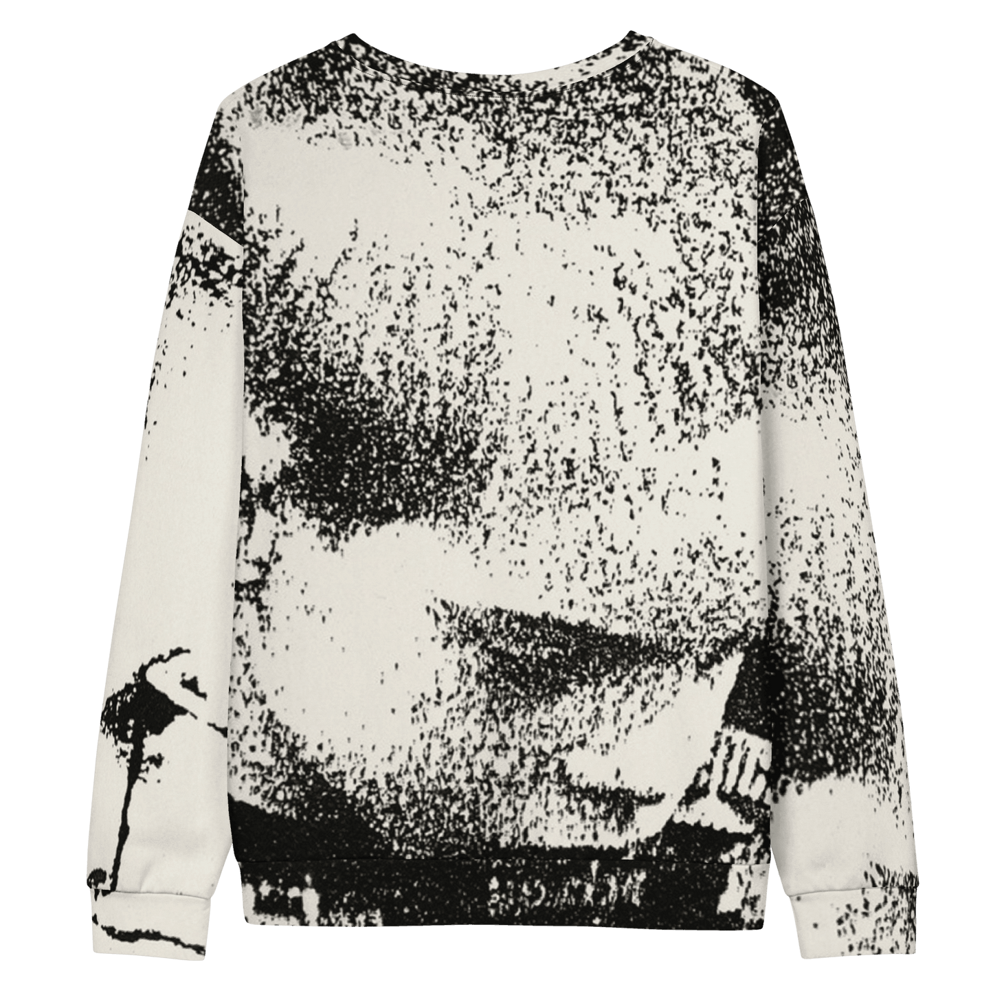 Black and white patterned sweater on a transparent background